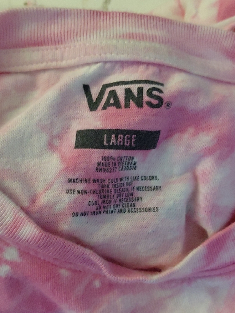 Vans Pink and White Tie-Dye Long Sleeve Shirt - Picture 7 of 7